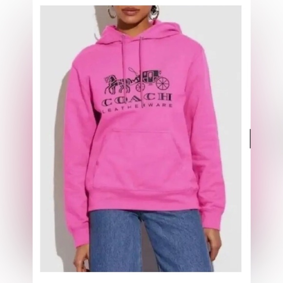 Coach Pink Hoodie with Logo - Picture 1 of 11